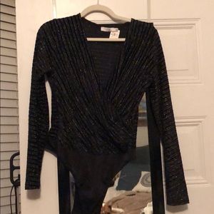 Lush Metallic Long Sleeve Bodysuit